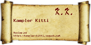 Kampler Kitti névjegykártya